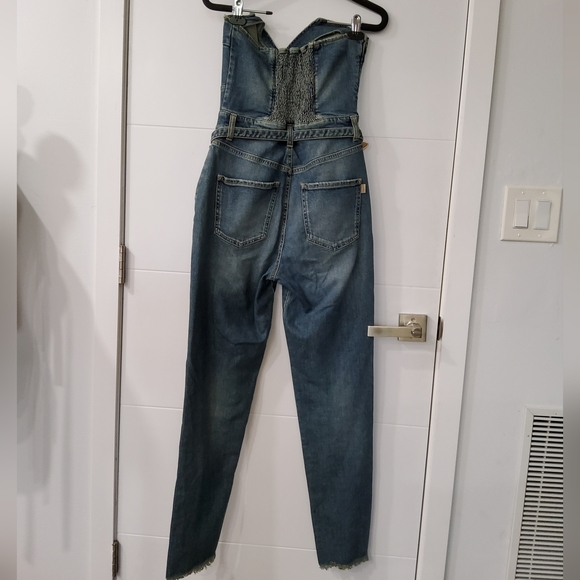 Retrofete Dree Denim Strapless Jumpsuit Size 28 - Picture 9 of 16